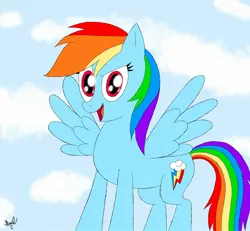 Size: 2048x1895 | Tagged: safe, artist:fartist2020, derpibooru import, rainbow dash, pony, backwards cutie mark, dreamworks face, image, jpeg, open mouth, rainbow dash day, solo, spread wings, wings