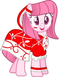 Size: 1289x1685 | Tagged: safe, artist:pegasski, artist:tanahgrogot, derpibooru import, oc, oc:annisa trihapsari, earth pony, pony, base used, clothes, cute, dress, earth pony oc, female, image, indonesia, mare, ocbetes, open mouth, open smile, png, pretty, simple background, smiling, solo, transparent background, vector