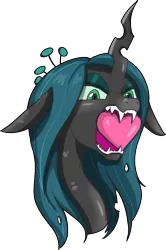 Size: 1376x2074 | Tagged: safe, artist:mdwines, derpibooru import, queen chrysalis, changeling, changeling queen, pony, angry, bust, commission, emotions, female, heart, hearts and hooves day, holiday, image, isolated, open mouth, png, portrait, simple background, sketch, solo, sticker, teeth, transparent background, valentine's day, valentine's day card, your character here