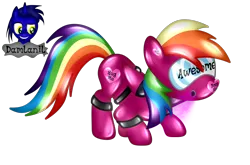 Size: 3232x2128 | Tagged: safe, artist:damlanil, derpibooru import, rainbow dash, latex pony, original species, pegasus, pony, bdsm, bondage, bound wings, bracelet, close-up, clothes, collar, encasement, female, gas mask, hazmat pony drone, hazmat suit, heart, hypnosis, image, jewelry, latex, living latex, mare, mask, mind control, png, restrained, rubber, rubber drone, rubber suit, shiny, shiny mane, show accurate, simple background, solo, story, story included, transformation, transparent background, vector, visor, wings