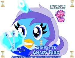 Size: 960x738 | Tagged: safe, artist:meganlovesangrybirds, derpibooru import, minuette, angry birds, aura, hourglass, image, magic, png, smiling, toothbrush