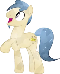 Size: 1024x1253 | Tagged: dead source, safe, artist:theshadowstone, derpibooru import, oc, oc:2bit marksman, unofficial characters only, crystal pony, pony, bits, blue mane, blue tail, crystal pony oc, facial hair, goatee, gradient mane, gradient tail, image, looking at someone, looking at something, male, open mouth, png, purple eyes, raised hoof, simple background, smiling, solo, sparkles, stallion, stallion oc, tail, target, transparent background