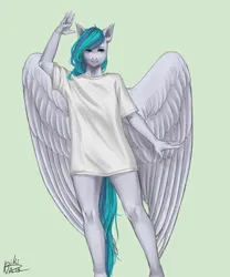 Size: 3000x3600 | Tagged: suggestive, artist:p i k i n a s 13, derpibooru import, oc, oc:vinyl dask, anthro, pegasus, image, png, solo