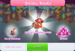 Size: 1270x861 | Tagged: safe, derpibooru import, official, rainbow dash, pegasus, pony, bundle, clothes, costs real money, costume, english, female, fireworks, gameloft, gem, image, jpeg, lunar new year, mare, mobile game, my little pony: magic princess, numbers, sale, solo, solo focus, spread wings, text, wings