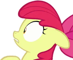 Size: 374x308 | Tagged: safe, derpibooru import, edit, edited screencap, screencap, apple bloom, earth pony, pony, the perfect pear, background removed, female, filly, floppy ears, foal, image, png, simple background, white background