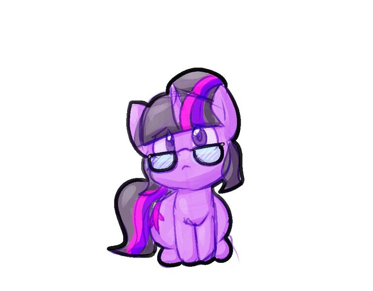 Size: 954x744 | Tagged: safe, artist:zutcha, derpibooru import, sci-twi, twilight sparkle, ponified, pony, unicorn, equestria girls, cute, equestria girls ponified, female, glasses, image, jpeg, looking at you, mare, sitting, solo, twiabetes, unicorn sci-twi