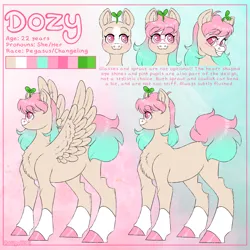 Size: 2000x2000 | Tagged: safe, artist:dozyarts, derpibooru import, oc, oc:dozy, earth pony, pegasus, pony, female, image, mare, png, pronouns, reference sheet, solo