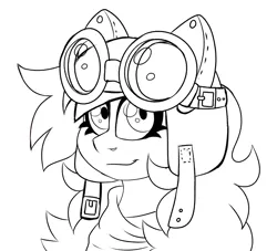 Size: 4979x4524 | Tagged: safe, artist:crazysketch101, derpibooru import, oc, oc:ark strike, pony, aviator goggles, aviator hat, clothes, commission, commissions open, goggles, hat, image, png, scarf, sketch