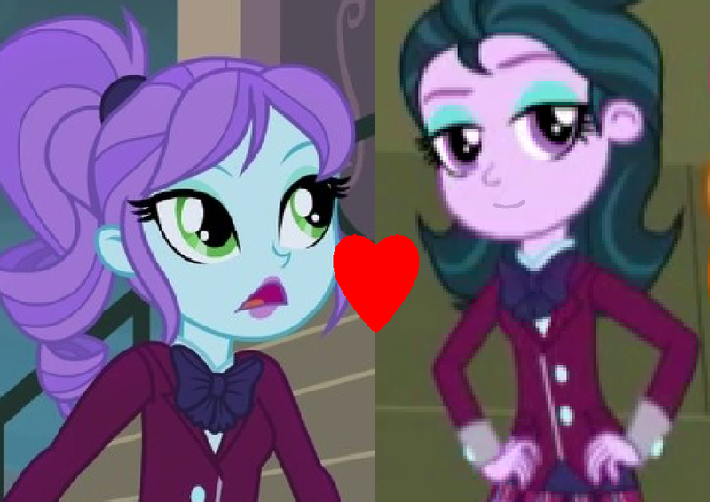 Size: 1010x714 | Tagged: safe, banned from derpibooru, deleted from derpibooru, derpibooru import, edit, edited screencap, screencap, crystal lullaby, zephyr, human, equestria girls, friendship games, bowtie, clothes, crystal prep academy uniform, female, hand on hip, image, lesbian, png, ponytail, school uniform, shipping, shipping domino, zephyrlullaby