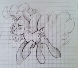 Size: 861x746 | Tagged: safe, artist:kluzart, derpibooru import, pinkie pie, pony, image, monochrome, png, solo, traditional art