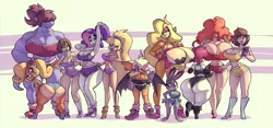 Size: 2691x1255 | Tagged: suggestive, artist:bigdad, derpibooru import, rarity, anthro, bandicoot, bat, human, plantigrade anthro, rabbit, animal, april o'neil, armpits, ass, belly button, bent over, big breasts, bonnie rockwaller, boots, breasts, busty rarity, butt, cleavage, clothes, coco bandicoot, crash bandicoot, crossover, curvy, deltarune, eyes closed, female, females only, gaz membrane, gravity falls, height difference, high heel boots, hourglass figure, huge breasts, huge butt, humanized, image, impossibly large breasts, invader zim, jpeg, judy hopps, kim possible, large butt, muscles, muscular female, nipple tape, one eye closed, pacifica northwest, pasties, pony coloring, rouge the bat, sara bellum, shoes, shorts, shortstack, sneakers, sonic the hedgehog (series), sports bra, susie (deltarune), tawna bandicoot, teenage mutant ninja turtles, the powerpuff girls, thighs, thunder thighs, wardrobe malfunction, wide hips, wink, zootopia