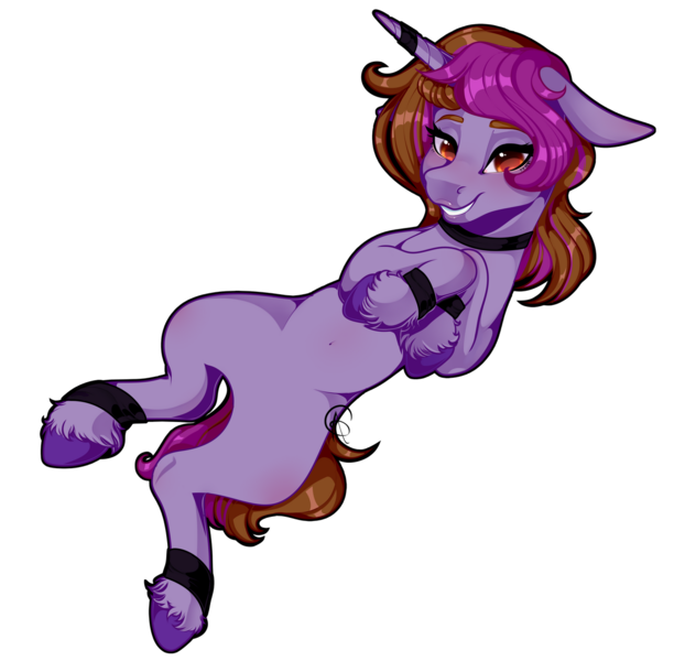 Size: 1280x1255 | Tagged: safe, artist:xxmissteaxx, derpibooru import, oc, oc:symphony diamond, unofficial characters only, pony, unicorn, belly, belly button, eyebrows, female, grin, horn, image, looking at you, mare, png, simple background, smiling, smiling at you, solo, transparent background, unicorn oc