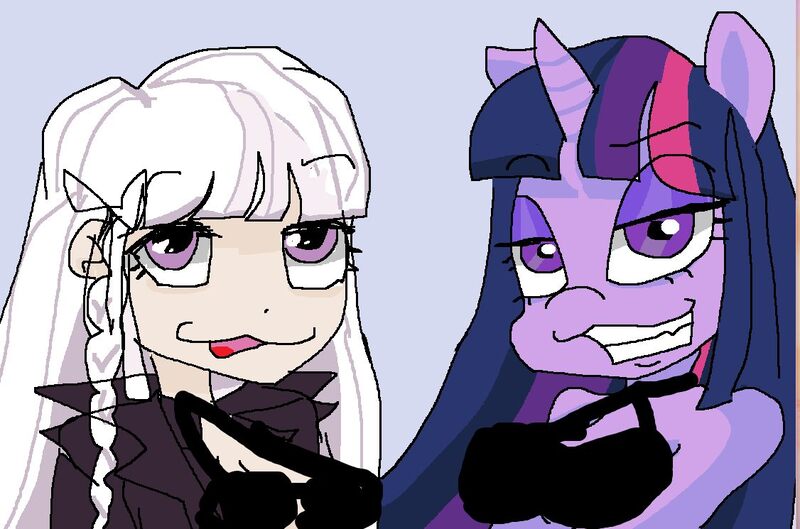 Size: 1126x745 | Tagged: safe, artist:bunnyhalo, twilight sparkle, unicorn, danganronpa, danganronpa 2, image, jpeg, kyoko kirigiri, ms paint