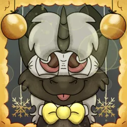 Size: 2000x2000 | Tagged: safe, artist:euspuche, derpibooru import, oc, oc:pustka, unofficial characters only, unicorn, bust, christmas, happy new year, holiday, icon, image, male, png, portrait, simple background, smiling