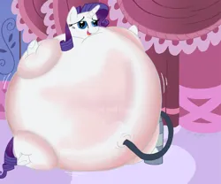 Size: 990x825 | Tagged: suggestive, artist:necrofeline, derpibooru import, rarity, pony, unicorn, series:rarity navel inflation, air inflation, air tank, aroused, belly, belly button, big belly, bingo wings, carousel boutique, female, hissing, hose, huge belly, image, impossibly large belly, inflation, mare, navel inflation, neck roll, png, rariblimp, self inflation, sequence, solo, spherical inflation, thighs, thunder thighs