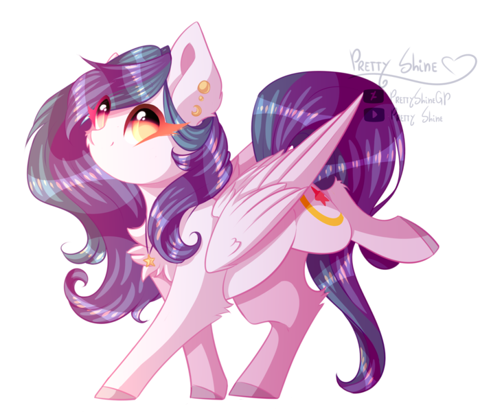 Size: 1866x1566 | Tagged: safe, artist:prettyshinegp, derpibooru import, oc, unofficial characters only, pegasus, pony, chest fluff, ear piercing, female, image, mare, pegasus oc, piercing, png, raised leg, simple background, transparent background, wings