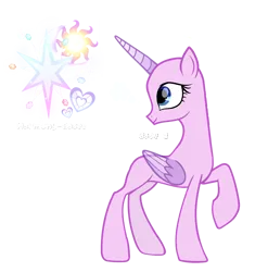 Size: 3576x3616 | Tagged: safe, artist:harmonyvitality-yt, derpibooru import, oc, unofficial characters only, alicorn, pony, alicorn oc, base, concave belly, eyelashes, folded wings, head turn, head turned, horn, image, looking back, png, raised hoof, simple background, slim, smiling, thin, transparent background, wings