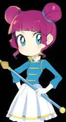 Size: 384x704 | Tagged: safe, artist:luckreza8, derpibooru import, machine learning generated, majorette, sweeten sour, human, equestria girls, anime, black background, female, image, pinegraph, png, simple background, solo