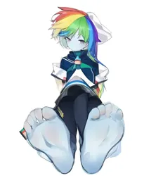 Size: 512x576 | Tagged: suggestive, derpibooru import, machine learning generated, rainbow dash, equestria girls, feet, fetish, foot fetish, image, pinegraph, png