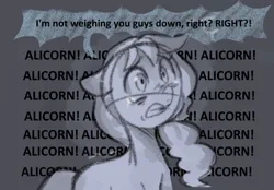 Size: 1030x715 | Tagged: safe, anonymous artist, derpibooru import, part of a set, sunny starscout, series:anorexic sunny, g5, chanting, image, nightmare, part of a series, png