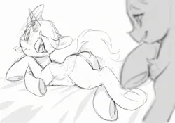 Size: 2388x1668 | Tagged: suggestive, artist:ls_skylight, derpibooru import, oc, pony, any gender, any race, any species, bed, butt, commission, condom, image, imminent sex, jpeg, lying down, ych example, ych sketch, your character here