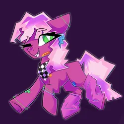Size: 2048x2048 | Tagged: safe, artist:plushtrapez, derpibooru import, cheerilee, earth pony, pony, 80s, 80s cheerilee, bandaid, bandana, braces, clothes, image, leg warmers, one eye closed, png, smiley face, solo, white pupils