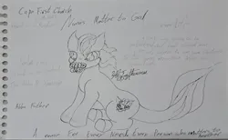 Size: 1652x1020 | Tagged: safe, artist:lilyfathom, derpibooru import, ponified, dragon, hybrid, pony, bible, capefirstchurch, christianity, image, ink drawing, jpeg, notebook, pacifier, religious, sermon, sketch, solo, traditional art, youtube