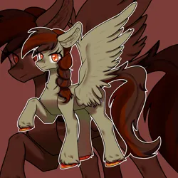 Size: 2894x2894 | Tagged: safe, artist:nirguna st, derpibooru import, oc, oc:pora hooft, unofficial characters only, pegasus, braid, image, jpeg, looking at you, pegasus oc, smiling, solo, spread wings, wings