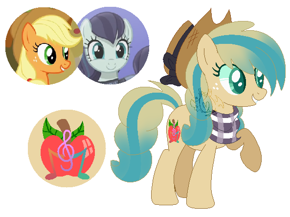 Size: 593x445 | Tagged: safe, artist:cintiasi, derpibooru import, applejack, coloratura, oc, oc:aurora, earth pony, pony, base used, earth pony oc, female, freckles, grin, image, magical lesbian spawn, mare, offspring, parent:applejack, parent:coloratura, parents:rarajack, png, screencap reference, simple background, smiling, transparent background