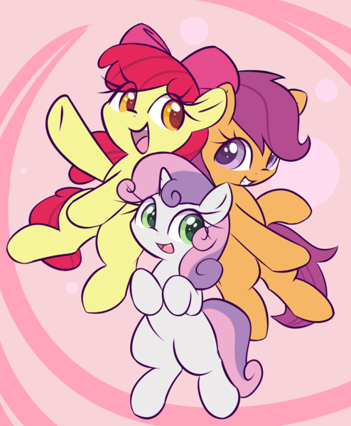 Size: 1234x1498 | Tagged: safe, anonymous artist, artist:trial397, apple bloom, scootaloo, sweetie belle, earth pony, pegasus, pony, unicorn, cutie mark crusaders, female, filly, image, png