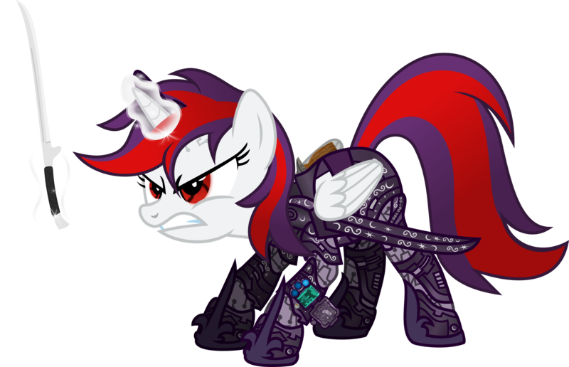 Size: 2789x1798 | Tagged: safe, artist:lincolnbrewsterfan, artist:vector-brony, derpibooru import, edit, editor:nc-tv, vector edit, oc, oc:blackjack, alicorn, cyber pony, cyborg, unicorn, fallout equestria, fallout equestria: project horizons, .svg available, 2020, angry, armor, artificial alicorn, augmentation, battle stance, chestplate, clothes, crouching, cyber eyes, cyber legs, delta pipbuck, derpibooru exclusive, face down ass up, fanfic art, fight, fighting stance, folded wings, glow, glowing horn, gradient hair, gradient mane, gradient tail, gritted teeth, gun, handgun, holster, horn, image, implied princess luna, inkscape, katana, level 5 (iconium) (project horizons), levitation, magic, magic aura, moon, old art, pipbuck, pistol, png, princess luna's cutie mark, race swap, rapier, red eyes, revolver, serious, serious face, shoes, stars, sword, tail, teeth, telekinesis, two toned hair, two toned mane, two toned tail, unicorn oc, vector, vigilance (gun), weapon, wings