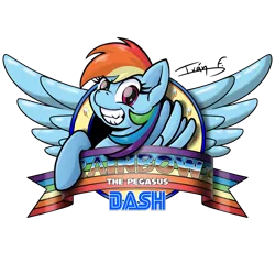 Size: 3508x3508 | Tagged: safe, artist:memprices, derpibooru import, edit, rainbow dash, pegasus, pony, crossover, grin, high res, image, looking at you, png, simple background, smiling, smiling at you, sonic the hedgehog, sonic the hedgehog (series), text, transparent background