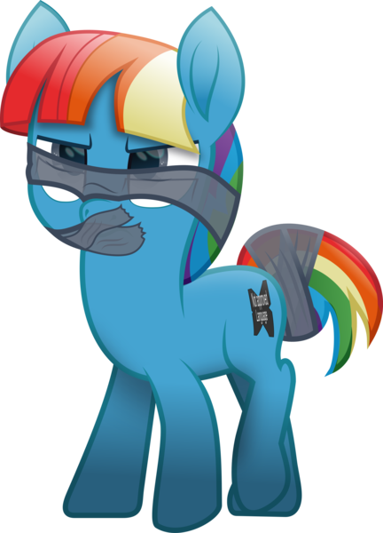 Size: 2026x2817 | Tagged: safe, artist:lincolnbrewsterfan, derpibooru import, oc, oc:rainbound dash (brokedownandmadeone), unofficial characters only, earth pony, pony, derpibooru, my little pony: the movie, starlight the hypnotist, the lost treasure of griffonstone, spoiler:interseason shorts, .svg available, alternate design, alternate hairstyle, alternate tailstyle, angry, block, bondage, bondage mask, bound, censored, censorship, cute, derpibooru exclusive, earth pony oc, frown, furious, gag, gift art, glare, gray eyes, image, implied rainbow dash, implied twilight sparkle, inkscape, looking up, madorable, male, meta, movie accurate, multicolored hair, multicolored mane, multicolored tail, muzzle, muzzle gag, png, race swap, rainbow hair, rainbow tail, raised hoof, raised leg, serious, serious face, short mane, short tail, simple background, solo, song in the description, stallion, tail, tape, tape bondage, tape gag, text, translucent, transparent, transparent background, trotting, vector, x, youtube link in the description