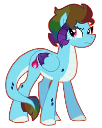 Size: 1536x1923 | Tagged: safe, artist:queertrixie, derpibooru import, oc, oc:pyre burst, unofficial characters only, dracony, dragon, hybrid, pegasus, pony, female, horns, image, interspecies offspring, magical lesbian spawn, mare, next generation, offspring, outline, parent:princess ember, parent:rainbow dash, png, simple background, solo, transparent background