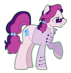 Size: 1662x1713 | Tagged: safe, artist:queertrixie, derpibooru import, oc, oc:birthday card, unofficial characters only, pony, clothes, glasses, image, magical lesbian spawn, male, offspring, outline, parent:pinkie pie, parent:rarity, png, shirt, simple background, stallion, transparent background