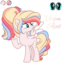 Size: 2048x2048 | Tagged: safe, artist:harmonyvitality-yt, derpibooru import, oc, unofficial characters only, pegasus, pony, colored wings, image, magical lesbian spawn, offspring, parent:applejack, parent:rainbow dash, parents:appledash, pegasus oc, png, raised hoof, simple background, solo, transparent background, two toned wings, underhoof, wings