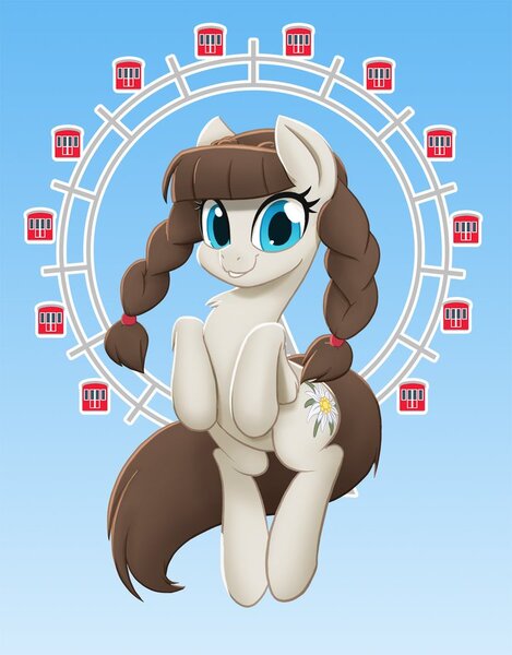 Size: 704x900 | Tagged: safe, artist:ikarooz, derpibooru import, oc, oc:connie bloom, austria, euro bronycon, ferris wheel, image, jpeg, solo, vienna