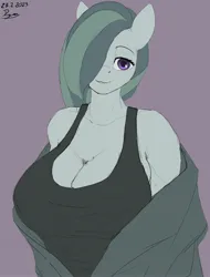 Size: 1912x2516 | Tagged: suggestive, artist:ryanmandraws, derpibooru import, marble pie, anthro, absolute cleavage, adorasexy, beautisexy, bedroom eyes, big breasts, breasts, busty marble pie, cleavage, clothes, cute, female, huge breasts, image, jpeg, looking at you, sexy, solo, solo female, stupid sexy marble pie, tanktop