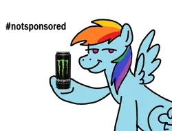 Size: 977x742 | Tagged: safe, artist:queertrixie, derpibooru import, rainbow dash, pegasus, pony, derpibooru exclusive, female, image, mare, monster energy, ms paint, png, shitposting, simple background, solo