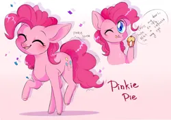 Size: 2826x1974 | Tagged: safe, artist:pledus, derpibooru import, part of a set, pinkie pie, earth pony, pony, :p, blushing, bust, colored pupils, confetti, cupcake, cute, diapinkes, ear fluff, eyes closed, female, food, image, leg fluff, looking at you, mare, one eye closed, open mouth, pinkie promise, pinkie sense, png, portrait, smiling, solo, tail, tongue out, twitchy tail, wink
