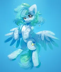 Size: 2308x2741 | Tagged: safe, artist:pledus, derpibooru import, oc, oc:siriusnavigator, unofficial characters only, pegasus, pony, blue background, bubble, clothes, commission, crepuscular rays, cute, digital art, feather, female, flowing mane, flowing tail, full body, green mane, high res, image, looking at you, mare, ocean, one-piece swimsuit, open mouth, png, simple background, solo, spread wings, starry eyes, sunlight, swimming, swimsuit, tail, underwater, unshorn fetlocks, water, wingding eyes, wings, ych result, yellow eyes