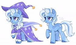 Size: 1167x702 | Tagged: safe, artist:oddysies, derpibooru import, trixie, pony, unicorn, curved horn, horn, image, jpeg, redesign, smiling, solo