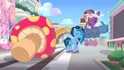 Size: 3072x1727 | Tagged: safe, derpibooru import, screencap, alicorn, pony, unicorn, g5, my little pony: tell your tale, spoiler:g5, spoiler:my little pony: tell your tale, spoiler:tyts01e46, duo, duo female, eyes closed, female, frown, image, jpeg, mare, misty brightdawn, mushroom, opaline arcana, sparky's sick