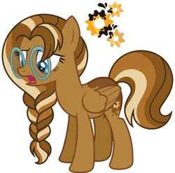 Size: 1024x1013 | Tagged: safe, artist:strawberry-spritz, derpibooru import, oc, oc:poppyseed muffin, pegasus, pony, base used, braid, female, glasses, image, mare, offspring, parent:derpy hooves, parent:doctor whooves, parents:doctorderpy, png, solo