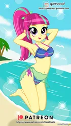 Size: 420x750 | Tagged: suggestive, artist:jakepixels, derpibooru import, sour sweet, human, equestria girls, adorasexy, beach, bikini, breasts, busty sour sweet, clothes, cute, female, gumroad, gumroad logo, image, patreon, patreon logo, png, sexy, solo, solo female, stupid sexy sour sweet, swimsuit