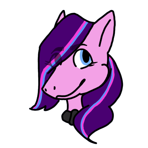 Size: 487x487 | Tagged: safe, derpibooru import, earth pony, pony, artist, blue eyes, icon, image, pink, png, purple hair, rating