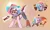 Size: 2434x1479 | Tagged: safe, artist:rexyseven, derpibooru import, oc, oc:koraru koi, oc:rusty gears, unofficial characters only, earth pony, hybrid, merpony, pony, clothes, female, helmet, image, mare, png, scarf, striped scarf