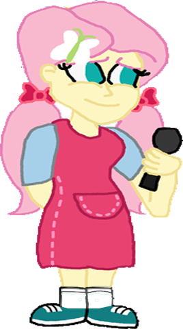 Size: 268x480 | Tagged: safe, artist:bigpurplemuppet99, derpibooru import, edit, editor:incredibubbleirishguy, vector edit, fluttershy, annie (little einsteins), bow, clothes, cute, dress, hair bow, image, little einsteins, microphone, pigtails, png, shyabetes, simple background, transparent background, vector