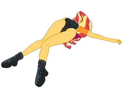 Size: 2711x1994 | Tagged: suggestive, artist:gmaplay, derpibooru import, sunset shimmer, equestria girls, ass, bunset shimmer, butt, clothes, image, panties, png, sleeping, solo, unconscious, underwear