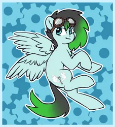 Size: 1784x1965 | Tagged: safe, artist:rivibaes, derpibooru import, oc, oc:gryph xander, pegasus, pony, goggles, image, male, png, solo, stallion